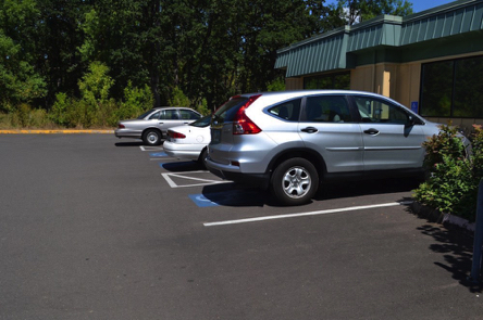 There are accessible parking spaces at the Milwaukie Center